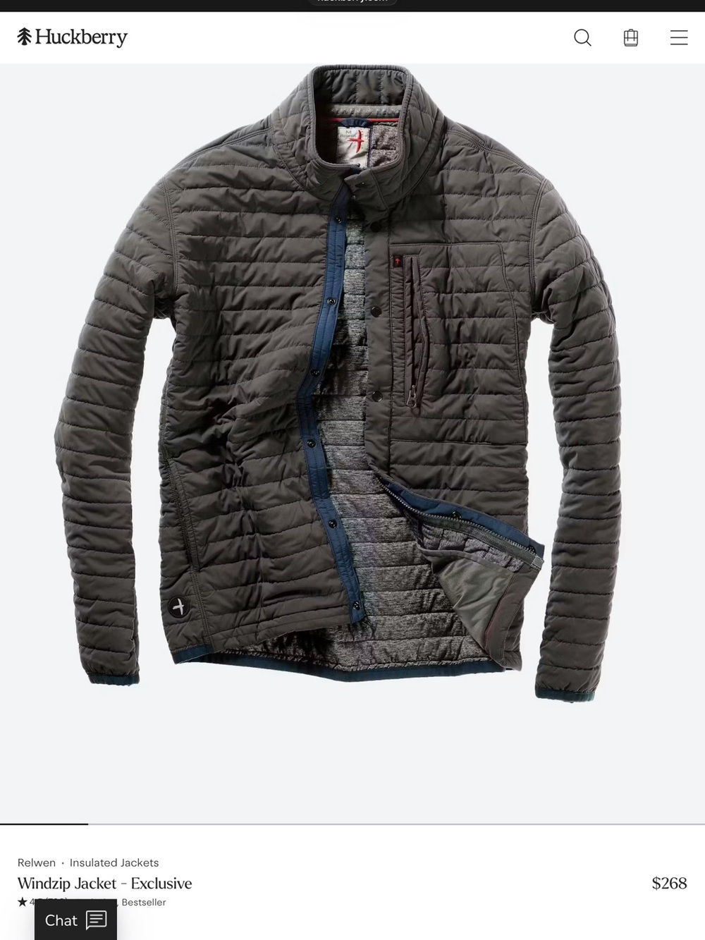 Relwen Windzip Jacket - Charcoal Loden